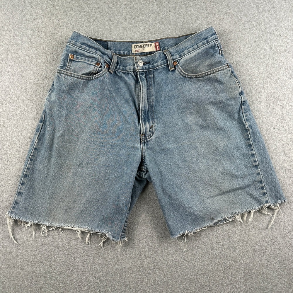 Levis Shorts Mens 36 560 Comfort Fit Blue Cut Off Denim Denim
